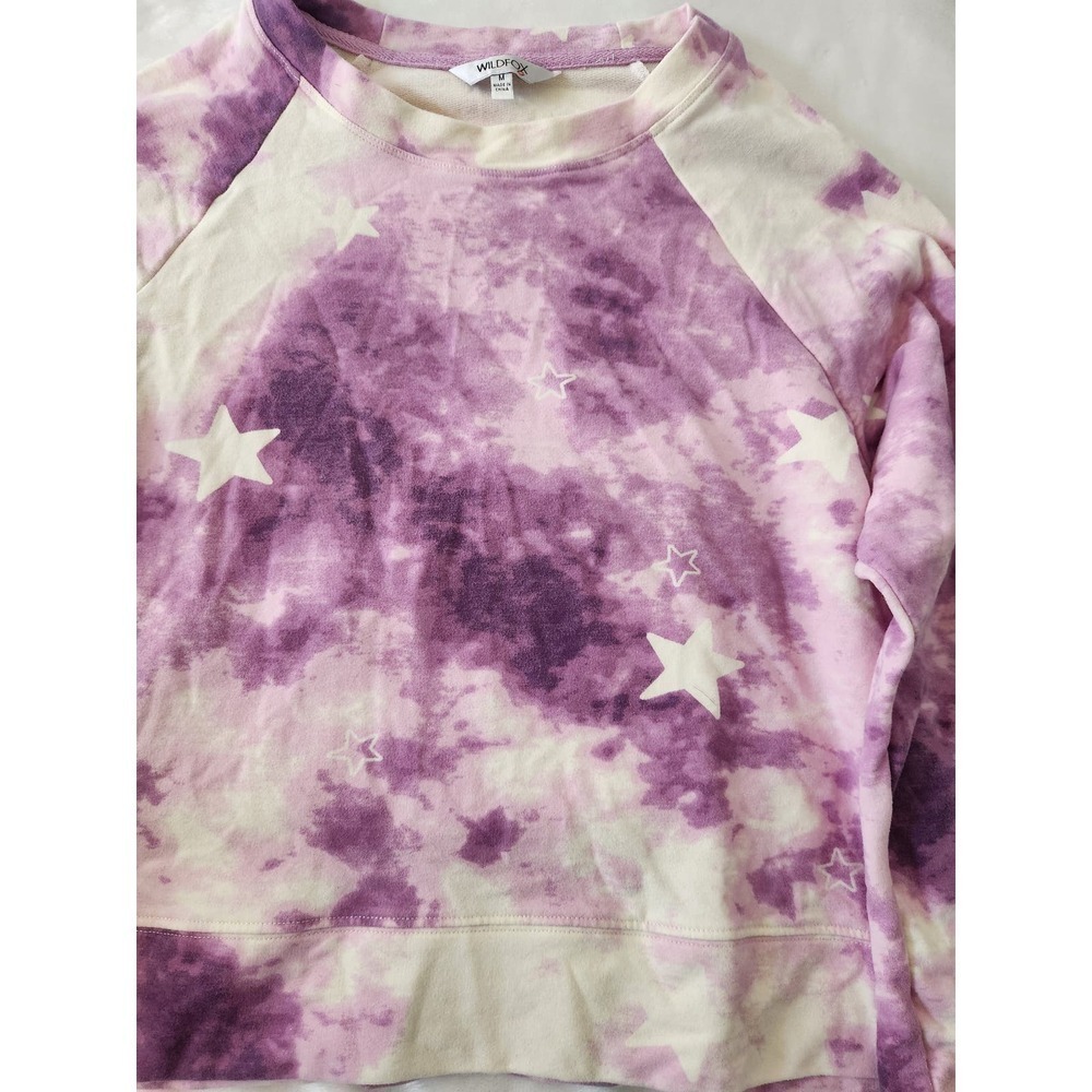 Wildfox tie-dye Cropped sweatshirt star print sz m Boho Festival Soft - Picture 2 of 8